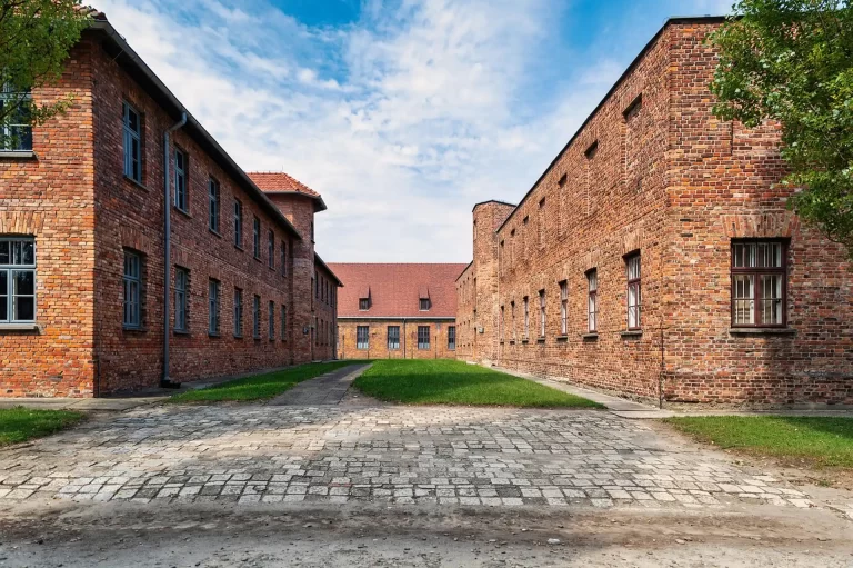 Birkenau main gatehouse with central watchtower, Auschwitz II
