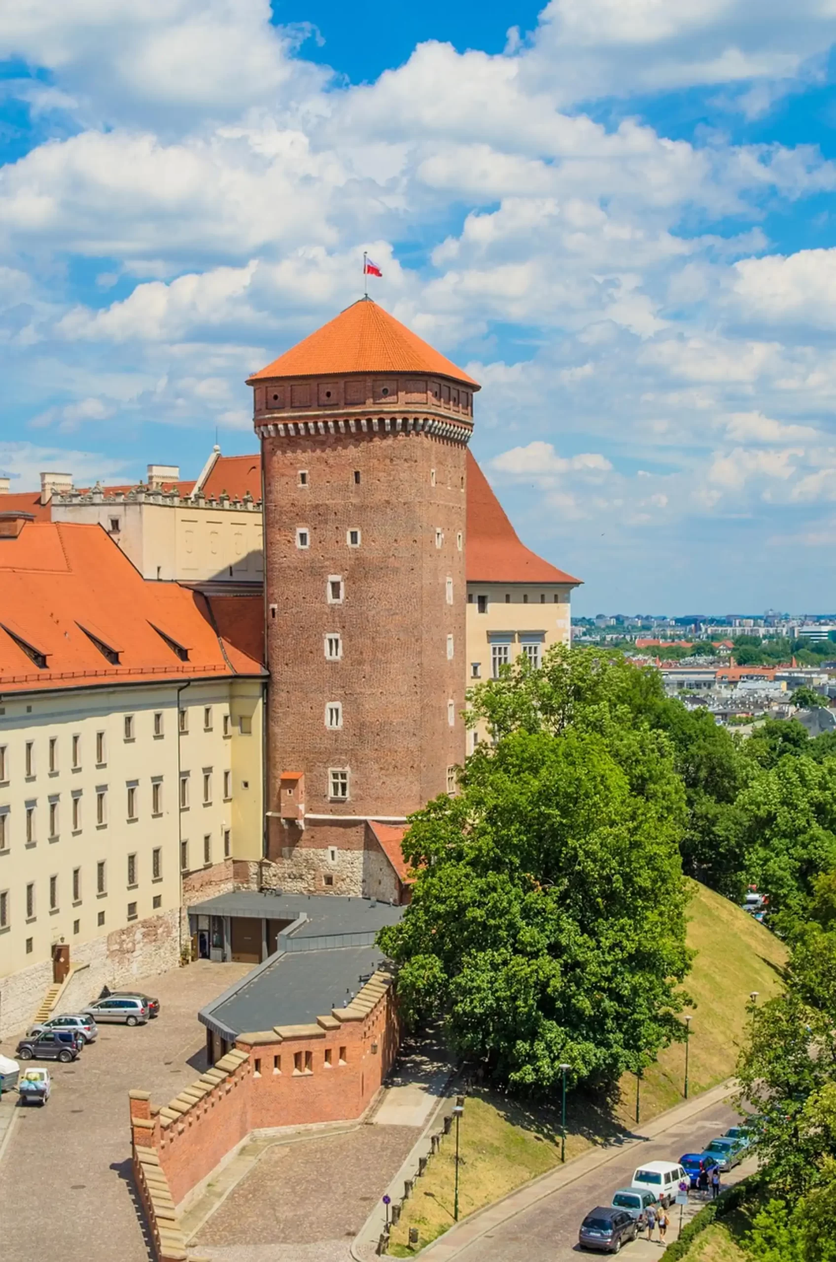 Town Hall Tower isolated in golden light, Krakow