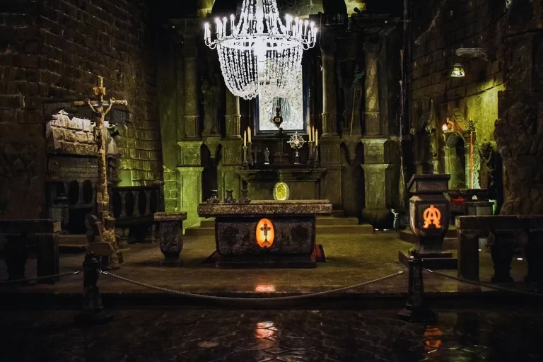 Large underground chamber on the Wieliczka Salt Mine tour route